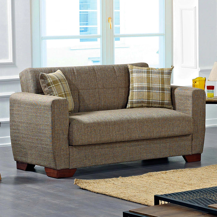 Ottomanson Barato Collection Upholstered Convertible Loveseat with Storage
