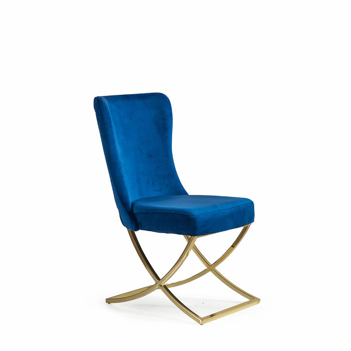 Ottomanson Royal Collection Upholstered Gold Legged Dining Chair, Set of 2