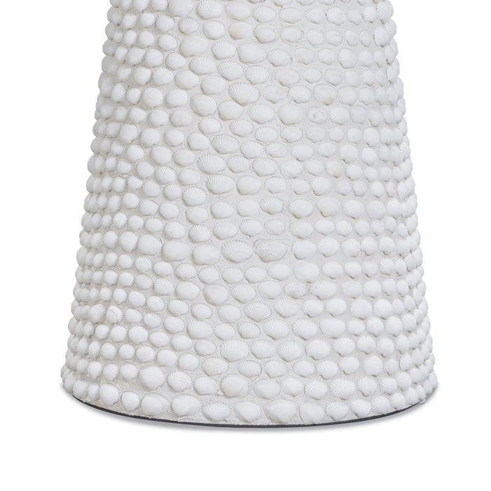 Coast Pearl White Seashell Round Side Table