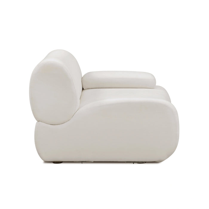 Zenith Contract-Grade Upcycled Fabric Cream Corner Chair