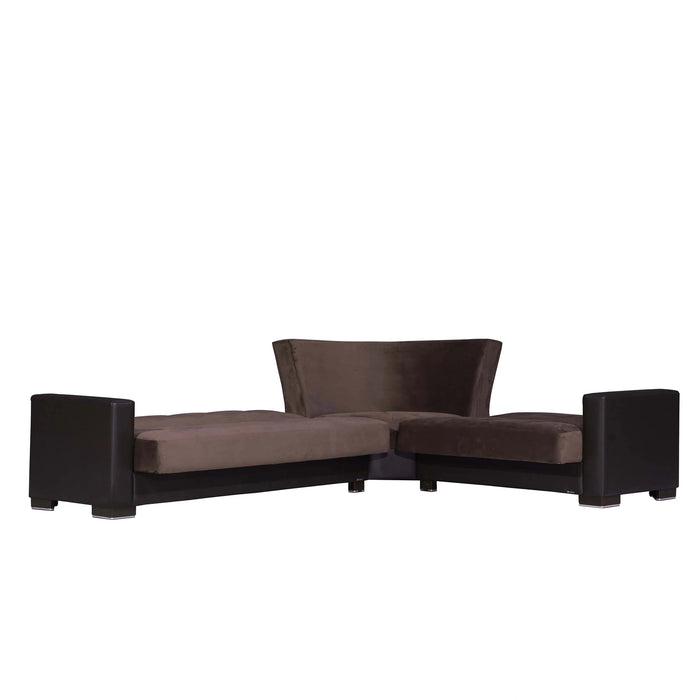 Ottomanson Armada Collection Upholstered Convertible Sectional with Storage