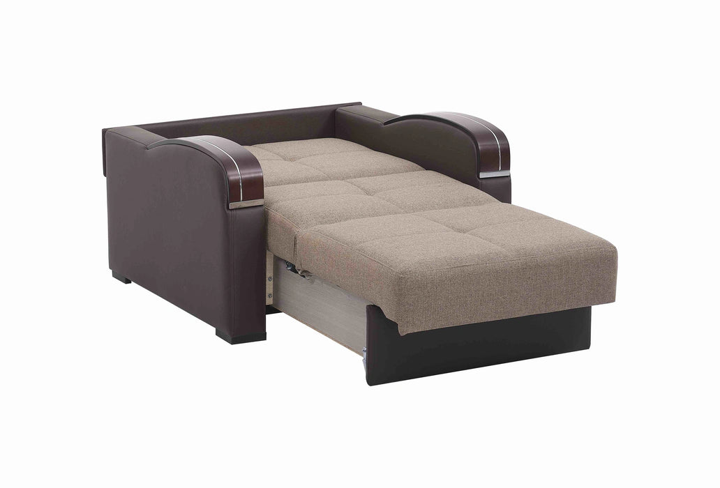 Ottomanson Sleep Plus Collection Upholstered Convertible Armchair with Storage