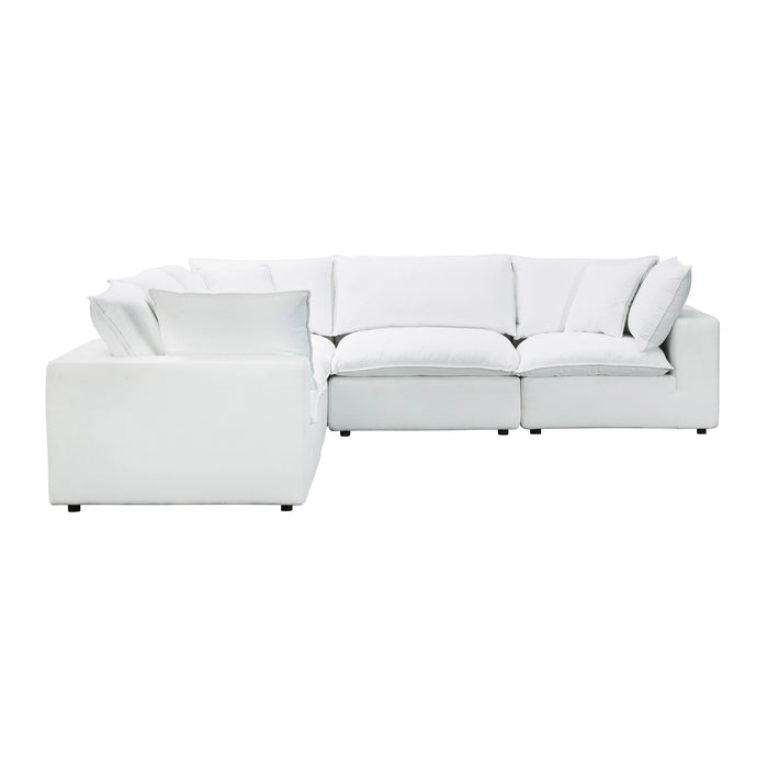 Cali 5-Piece Brown Leather Modular L-Sectional
