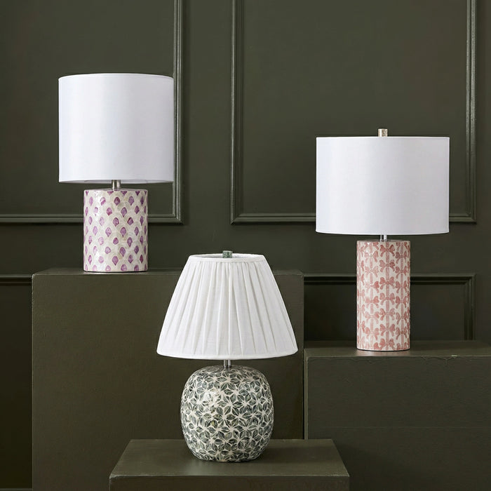 Lassy Pink Ribbon Capiz Shell Table Lamp