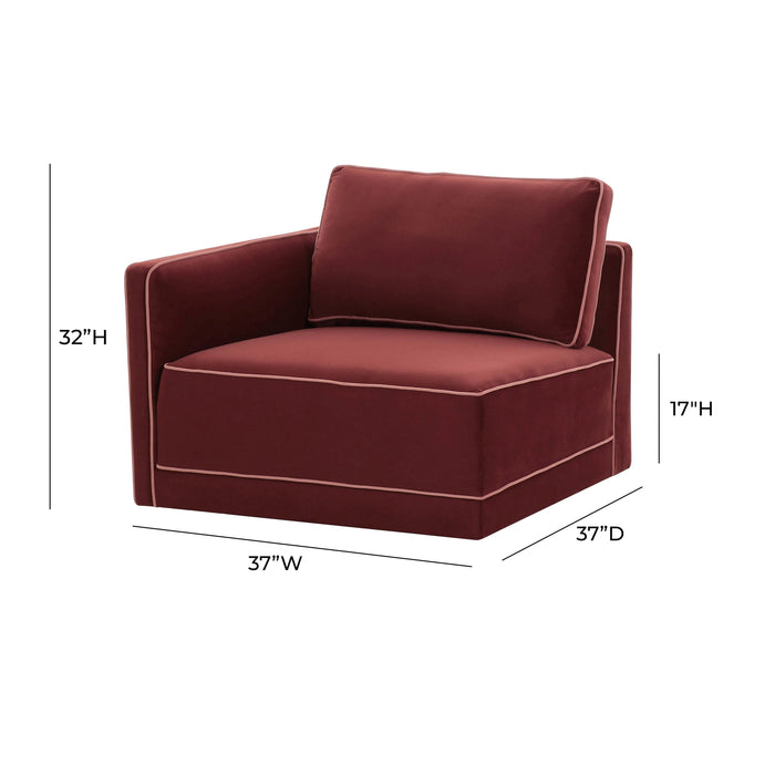 Willow Performance Velvet Modular LAF Corner Chair