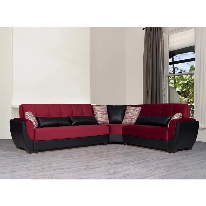Ottomanson Armada Air Collection Upholstered Convertible Sectional with Storage