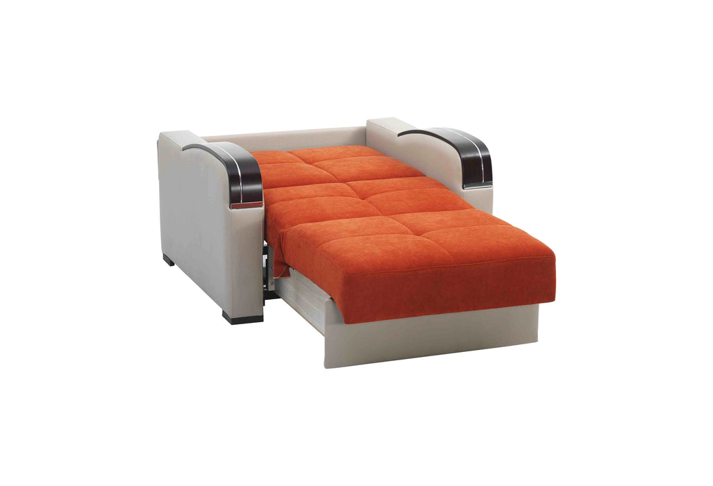 Ottomanson Sleep Plus Collection Upholstered Convertible Armchair with Storage
