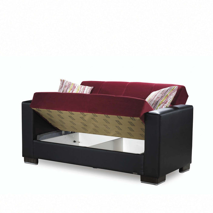 Ottomanson Armada Collection Upholstered Convertible Loveseat with Storage