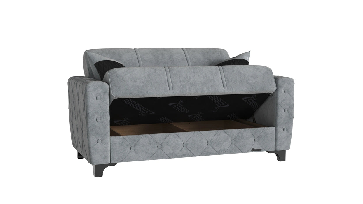 Ottomanson Sultan Collection Upholstered Convertible Loveseat with Storage