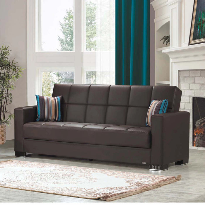 Ottomanson Armada Collection Upholstered Convertible Sofabed with Storage
