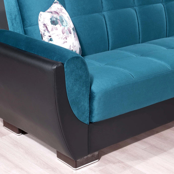 Ottomanson Armada Air Collection Upholstered Convertible Loveseat with Storage