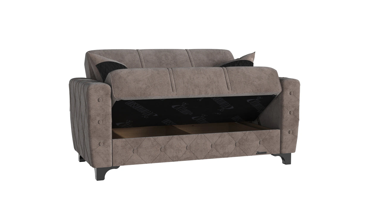 Ottomanson Sultan Collection Upholstered Convertible Loveseat with Storage