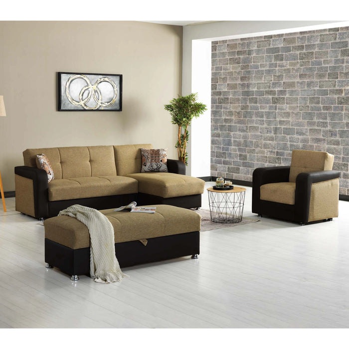 Ottomanson Harmony Collection Upholstered Convertible Ottoman with Storage