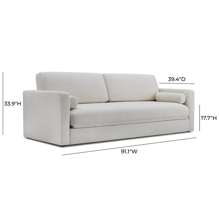 Ryan 91" Cream Upcycled Performance Linen Sofa Bed