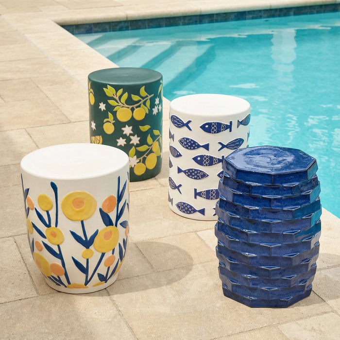 Tempest Citrus Indoor/Outdoor Ceramic Table