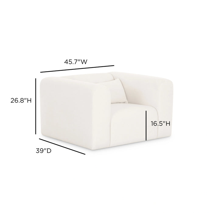 Tarra Cream Performance Chenille Armchair