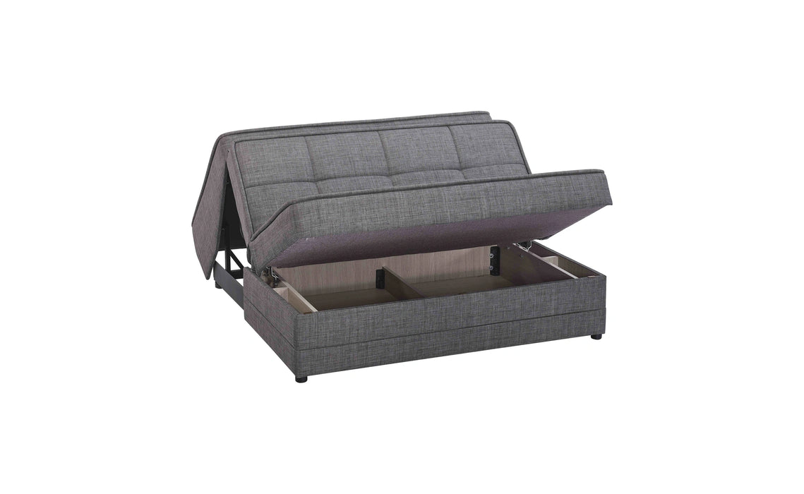 Ottomanson Studio Collection Upholstered Convertible Loveseat with Storage