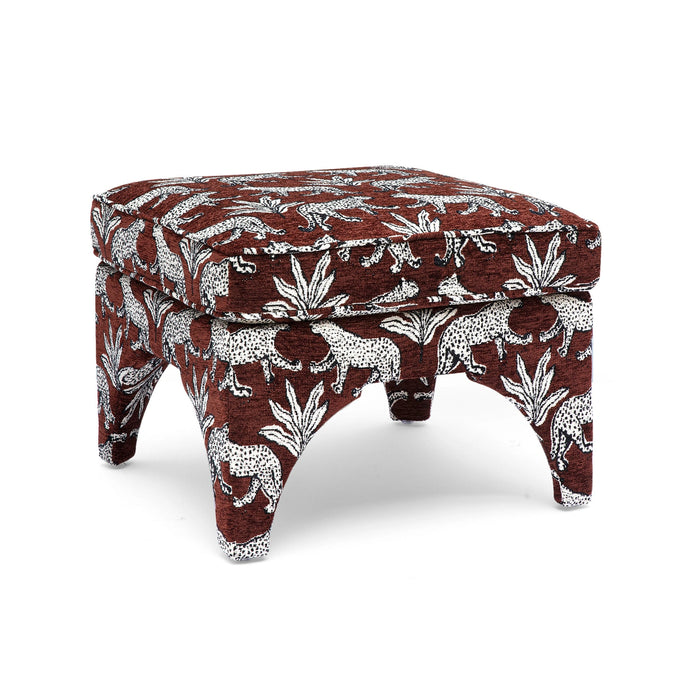 Raji Leopard Jacquard Ottoman