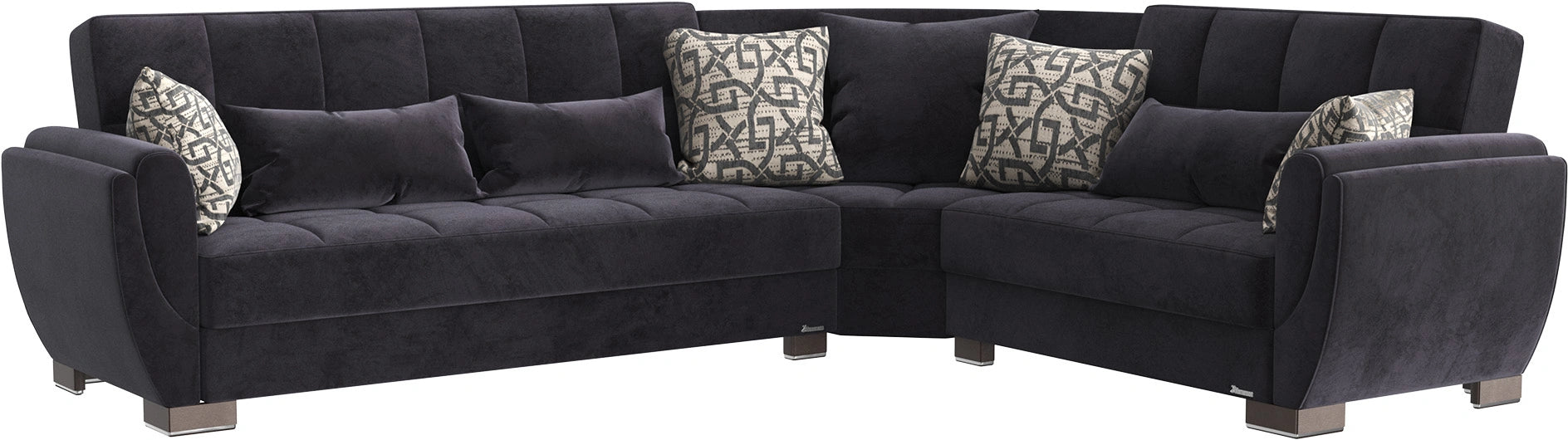 Ottomanson Armada Air Collection Upholstered Convertible Sectional with Storage