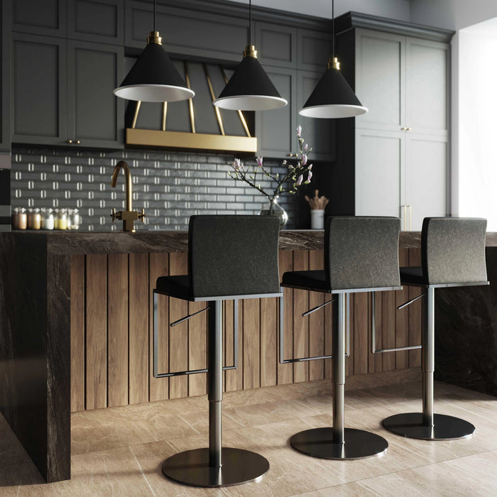 Amalfi Black Performance Vegan Leather on Black Stool