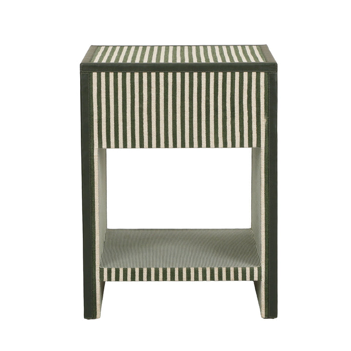 Kora 18" Cotton Jute 1-Drawer Contract-Grade Nightstand