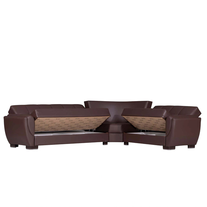 Ottomanson Armada Air Collection Upholstered Convertible Sectional with Storage