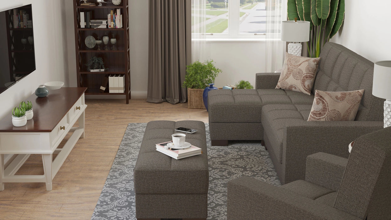Ottomanson Armada Collection Upholstered Convertible Chaise Lounge with Storage