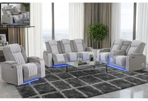U8000 Grey Pwr Rec Sofa/Pwr Con Rec Loveseat/Pwr Recliner W/PHR