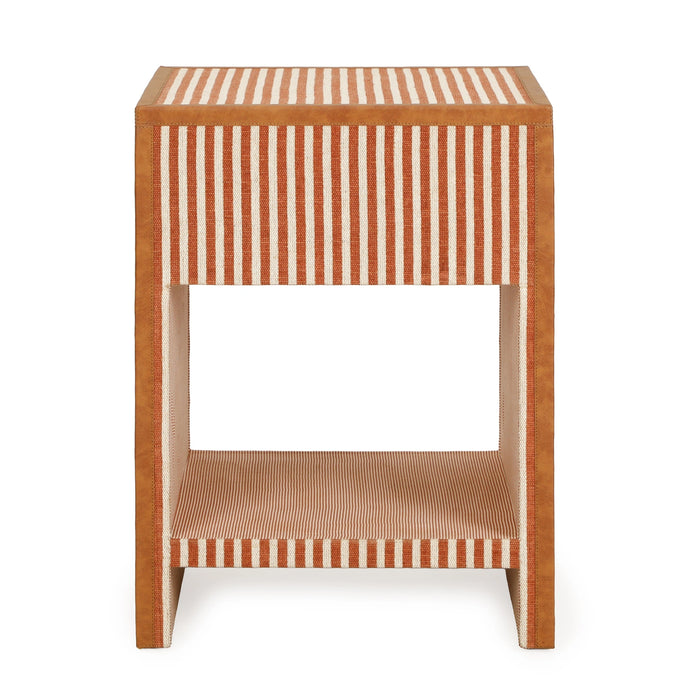 Kora 18" Cotton Jute 1-Drawer Contract-Grade Nightstand