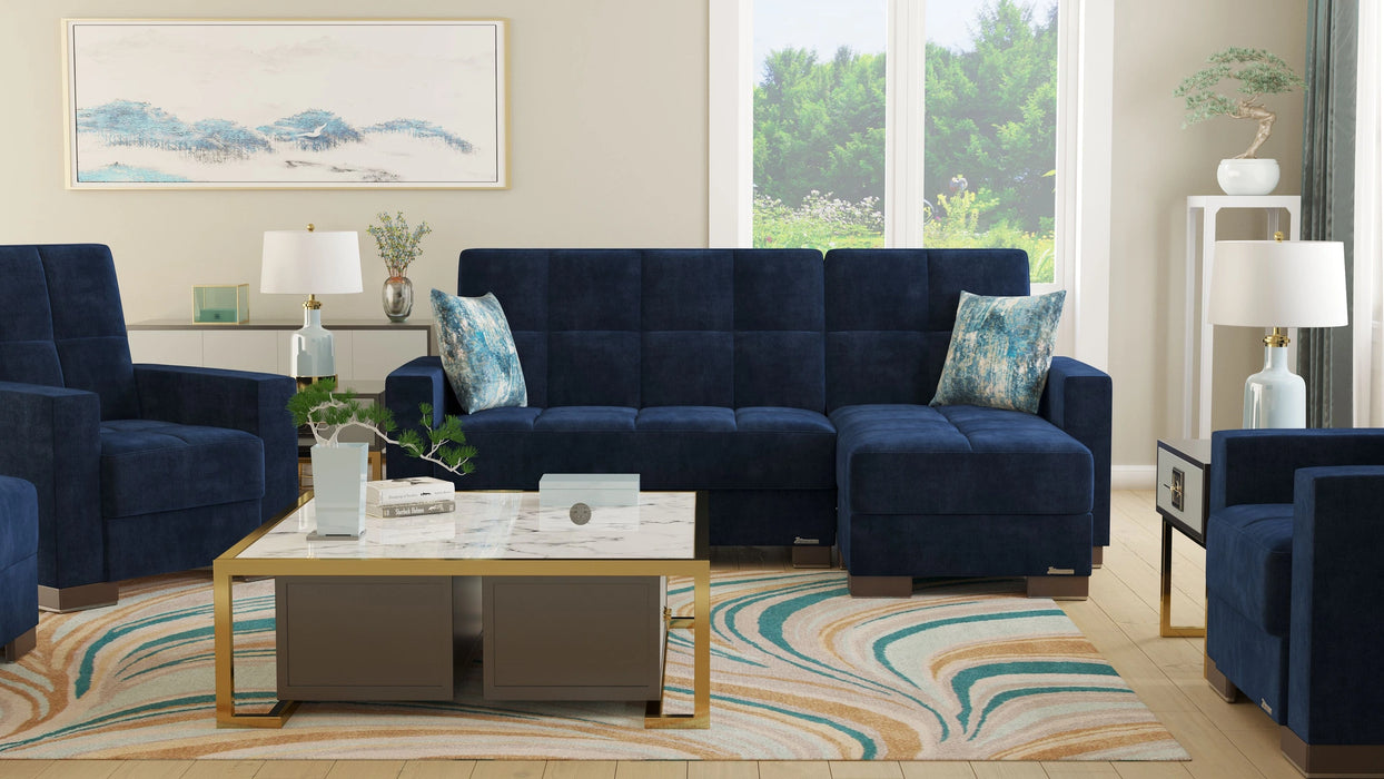 Ottomanson Armada Collection Upholstered Convertible Chaise Lounge with Storage