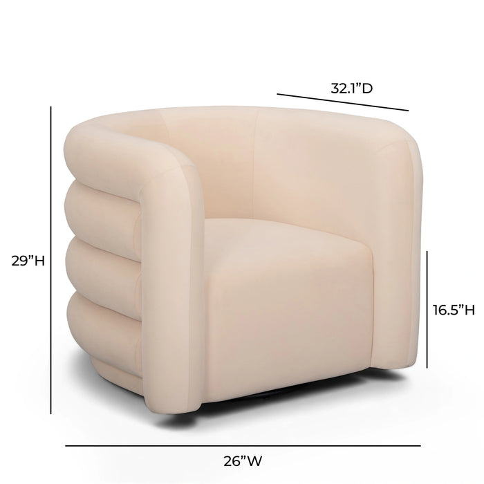 Curves Performance Velvet Swivel Accent Chair