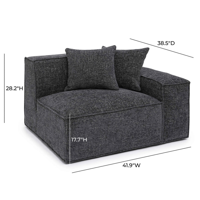 Mindy Performance Chenille Basketweave Modular Corner Chair