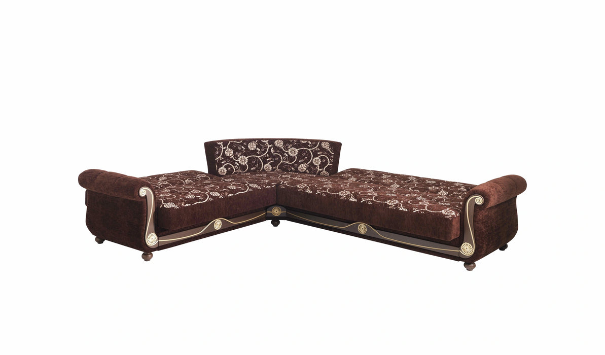Ottomanson Americana Collection Upholstered Convertible Sectional with Storage