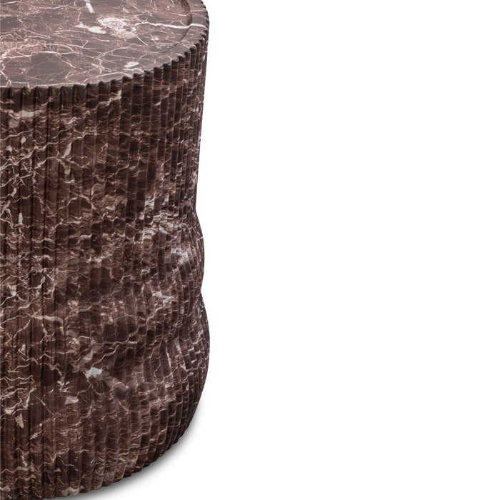 Cilla Red Faux Levanto Marble Indoor/Outdoor Concrete Side Table