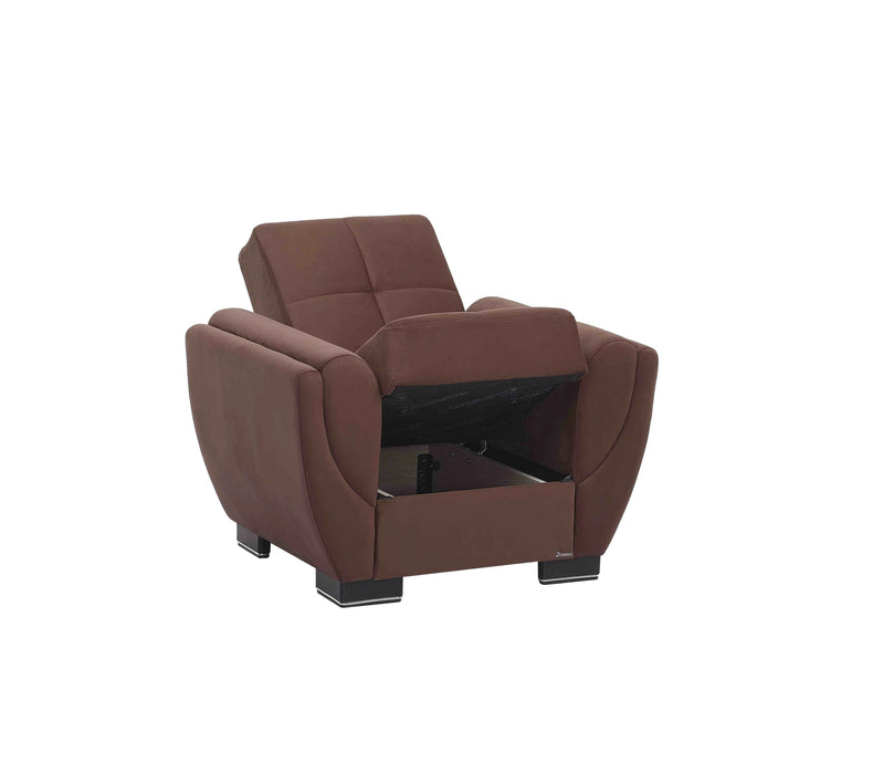 Ottomanson Armada Air Collection Upholstered Convertible Armchair with Storage
