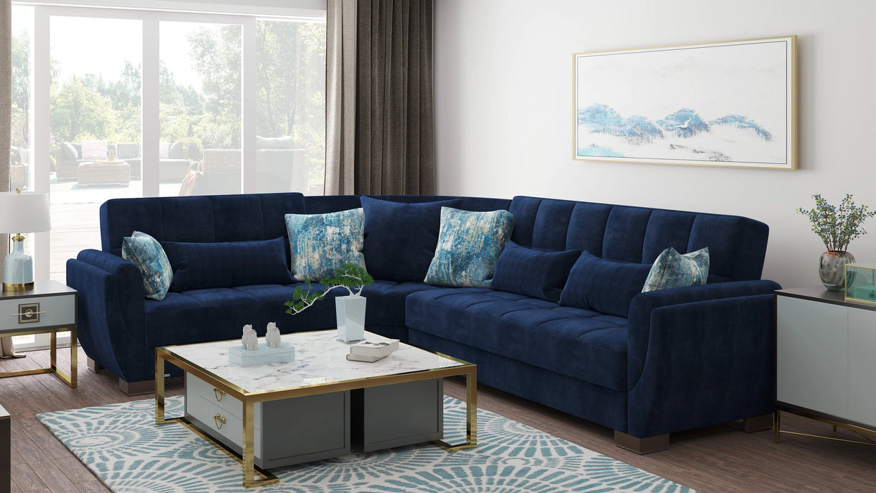 Ottomanson Armada Air Collection Upholstered Convertible Sectional with Storage
