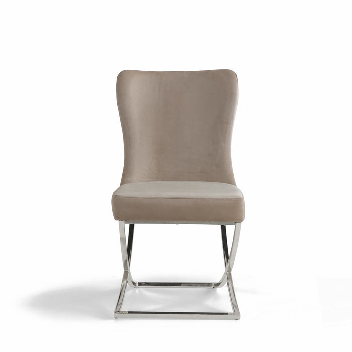 Ottomanson Royal Collection Upholstered Gold Legged Dining Chair, Set of 2