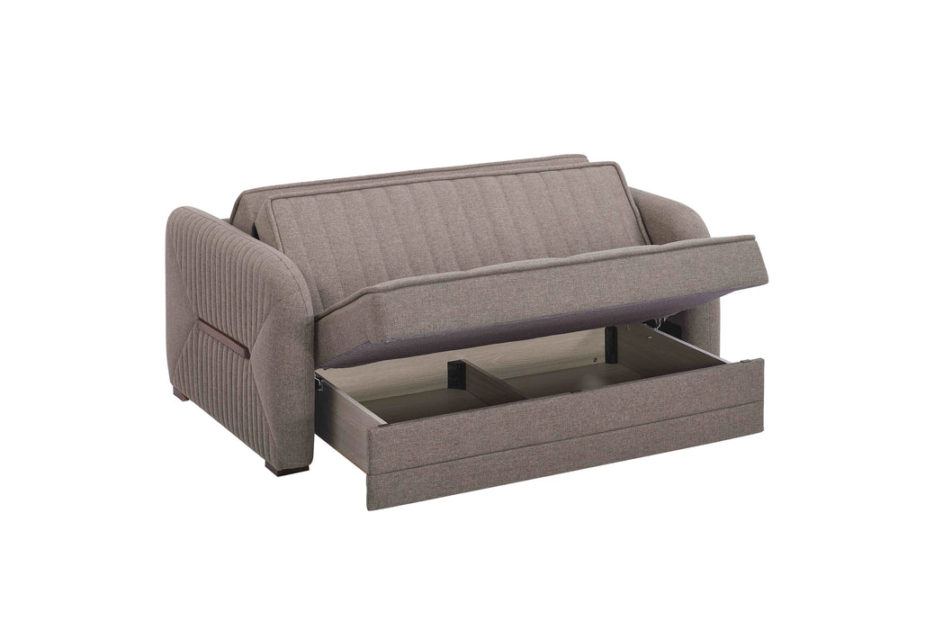 Ottomanson Speedy Collection Upholstered Convertible Loveseat with Storage