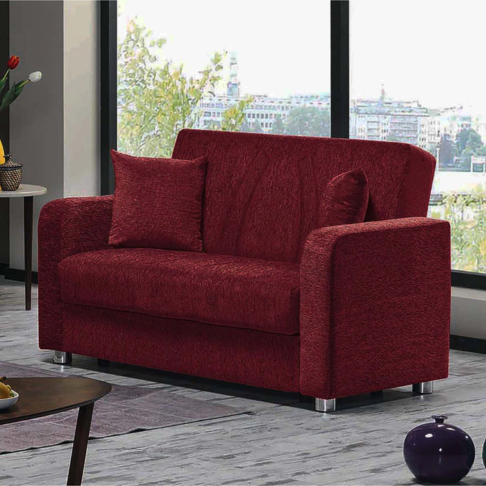 Ottomanson Elegance Collection Upholstered Convertible Loveseat with Storage