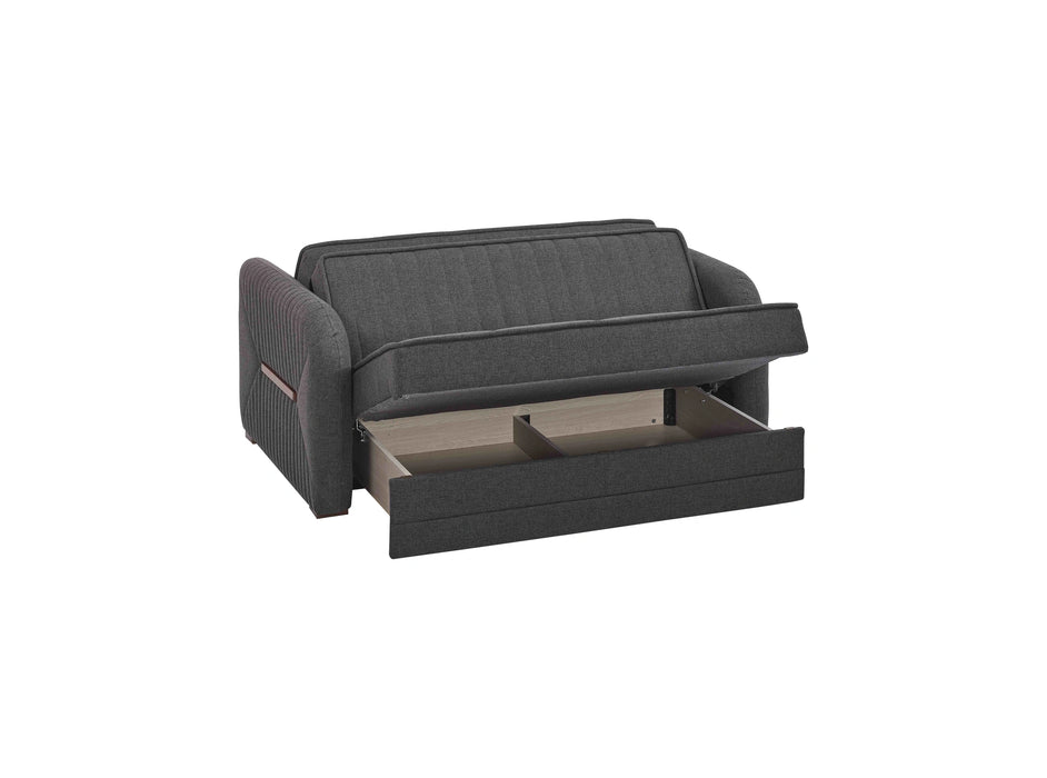 Ottomanson Speedy Collection Upholstered Convertible Loveseat with Storage