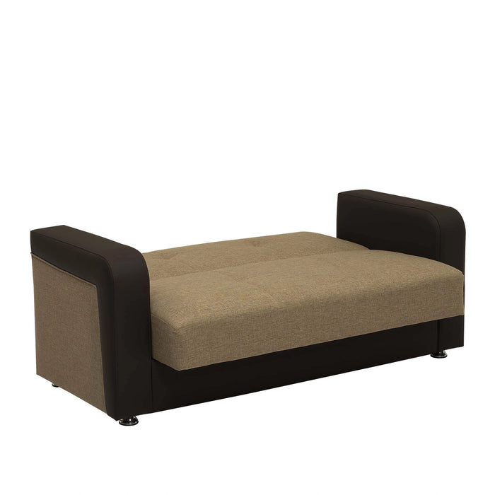 Ottomanson Harmony Collection Upholstered Convertible Loveseat with Storage