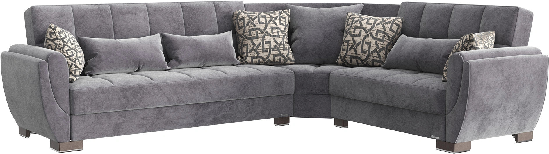 Ottomanson Armada Air Collection Upholstered Convertible Sectional with Storage