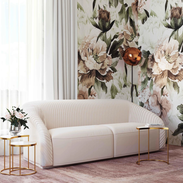 Yara 90.6" Pleated Performance Velvet Sofa