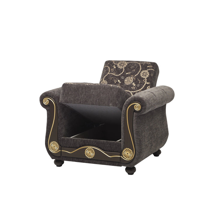 Ottomanson Americana Collection Upholstered Convertible Armchair with Storage