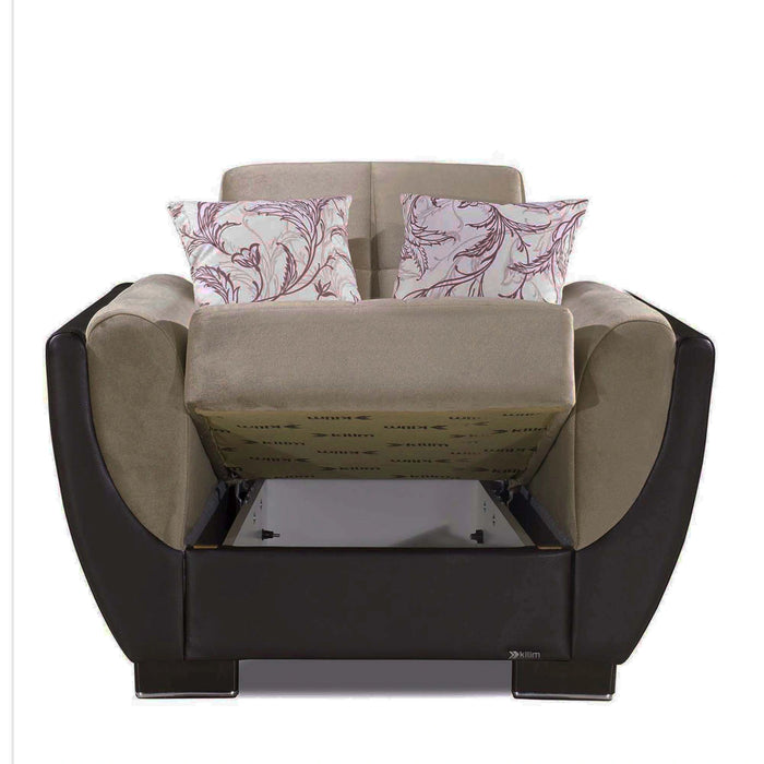 Ottomanson Armada Air Collection Upholstered Convertible Armchair with Storage