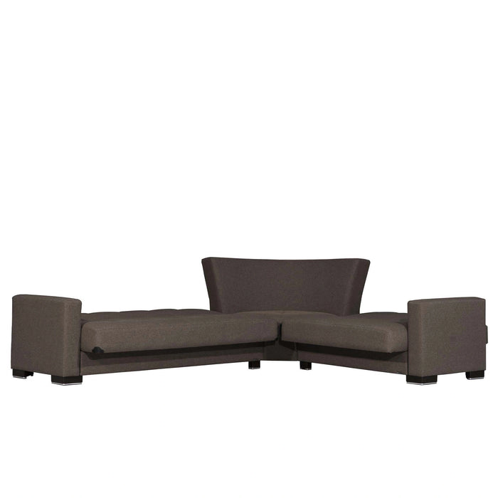 Ottomanson Armada Collection Upholstered Convertible Sectional with Storage