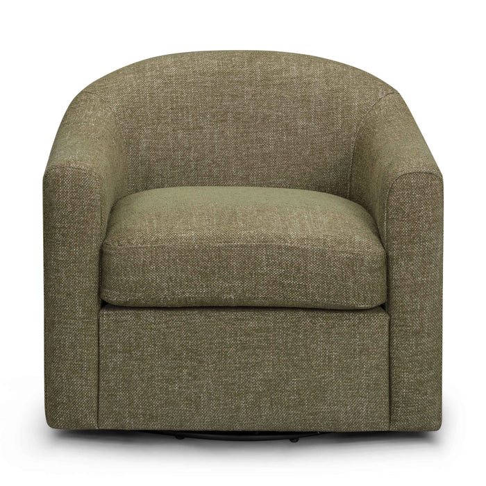 Thao Contract-Grade Basketweave Fabric Swivel Accent Chair