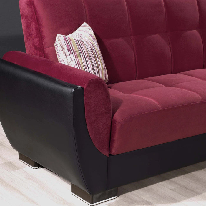 Ottomanson Armada Air Collection Upholstered Convertible Loveseat with Storage