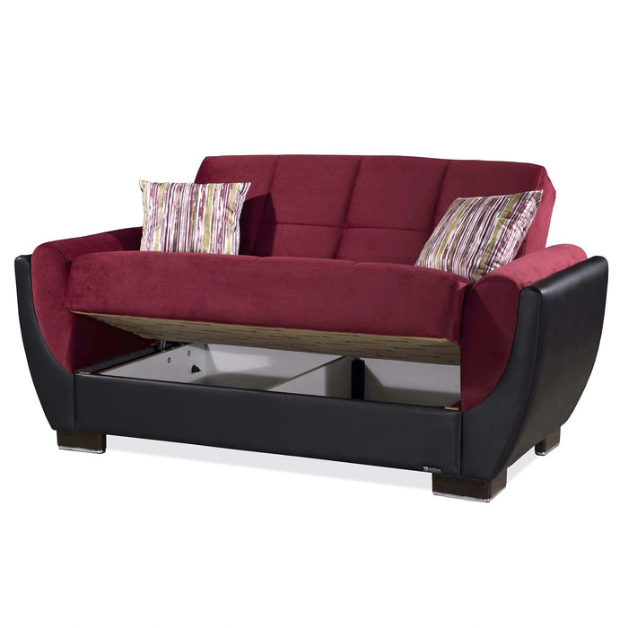 Ottomanson Armada Air Collection Upholstered Convertible Loveseat with Storage