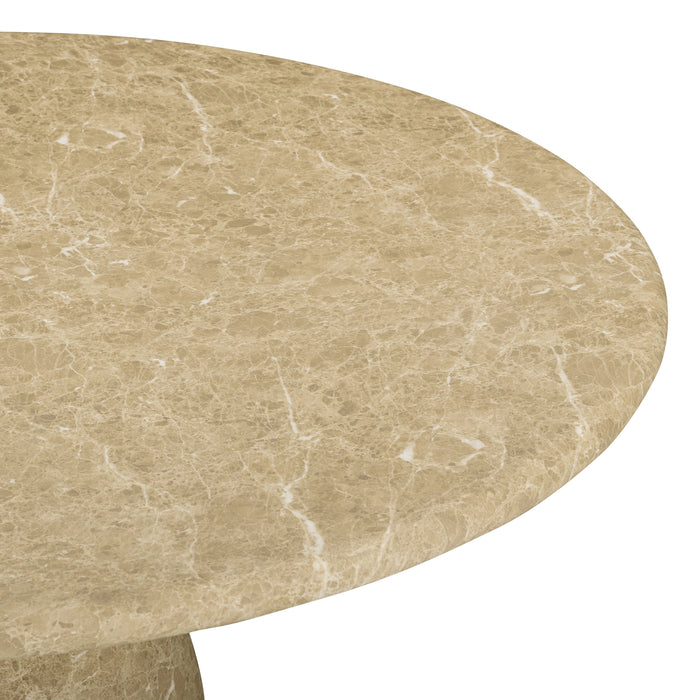 Cynthia 36" Faux Travertine Concrete Indoor/Outdoor Coffee Table